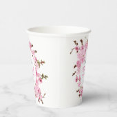 Roze Bloemen Vrijgezellenfeest bloemblaadjes en Pr Papieren Bekers (Rechts)