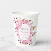 Roze Bloemen Vrijgezellenfeest bloemblaadjes en Pr Papieren Bekers (Voorkant)