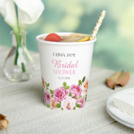 Roze Bloemen Vrijgezellenfeest bloemblaadjes en Pr Papieren Bekers