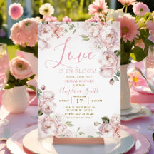 Roze Bloemen Vrijgezellenfeest Bridal Brunch Invit