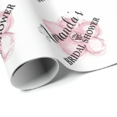 Roze Bloemen Vrijgezellenfeest Cadeaupapier (Rol Hoek)