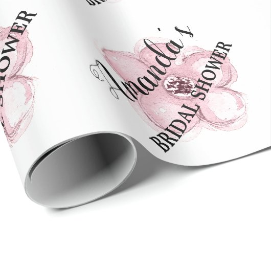 Roze Bloemen Vrijgezellenfeest Cadeaupapier (Rol Hoek)