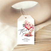 Roze Bloemen Vrijgezellenfeest Dank u Cadeaulabel