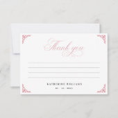 Roze Bloemen  Vrijgezellenfeest Dank u kaart (Voorkant)