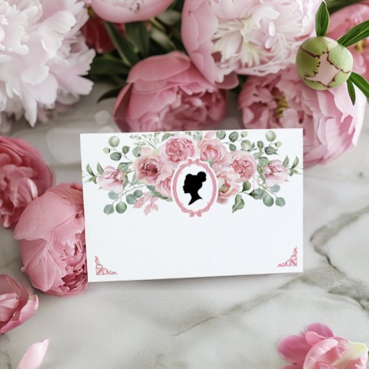 Roze Bloemen  Vrijgezellenfeest Dank u kaart