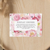 Roze Bloemen Vrijgezellenfeest Display Douche Informatiekaartje