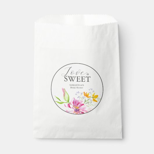 Roze Bloemen Vrijgezellenfeest Favor Bags Bedankzakje (Voorkant)