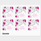 Roze Bloemen Vrijgezellenfeest Favor Sticker (Vel)
