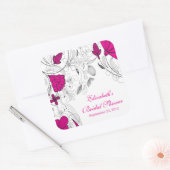 Roze Bloemen Vrijgezellenfeest Favor Sticker (Envelop)