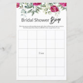 Roze Bloemen Vrijgezellenfeest Game BINGO (Voorkant)