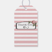 Roze Bloemen Vrijgezellenfeest Gast Favor Cadeaulabel (Achterkant)