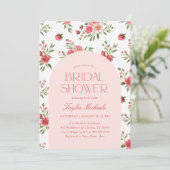  Roze Bloemen Vrijgezellenfeest Kaart (Staand voorkant)