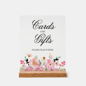 Roze Bloemen Vrijgezellenfeest Kaarten en geschenk Acryl Bord (Voorkant)