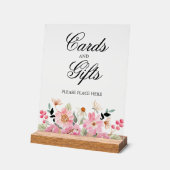 Roze Bloemen Vrijgezellenfeest Kaarten en geschenk Acryl Bord (Hoek)