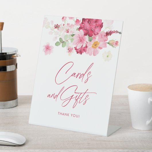 Roze Bloemen Vrijgezellenfeest Kaarten en geschenk Reclamebord Met Voetstuk (Insitu)