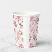  Roze Bloemen Vrijgezellenfeest Papieren Bekers (Rechts)