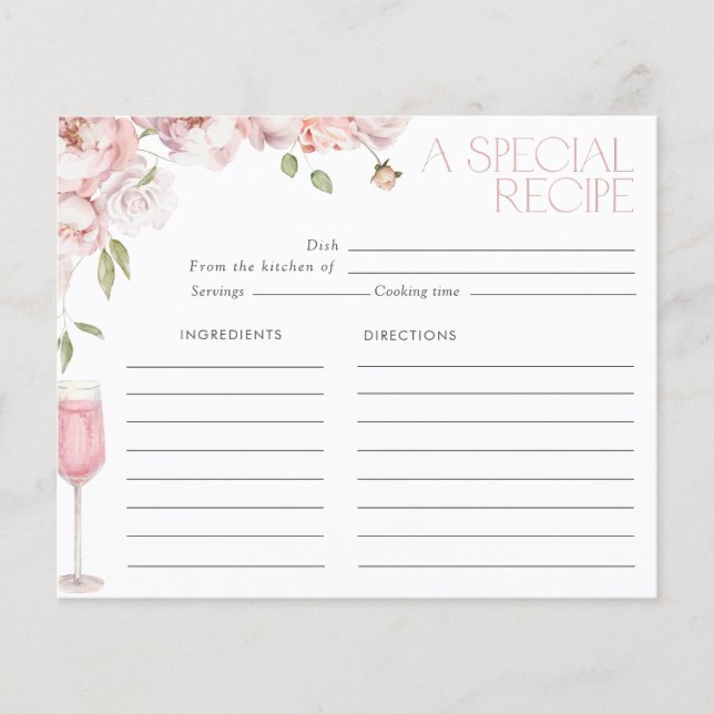 Roze Bloemen Vrijgezellenfeest Recept (Voorkant)