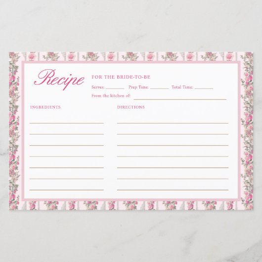 Roze  Bloemen Vrijgezellenfeest Recept (Voorkant)