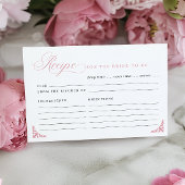 Roze Bloemen  Vrijgezellenfeest Recept Kaart