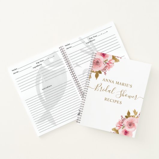  Roze Bloemen Vrijgezellenfeest Recept Notitieboek (Binnen)