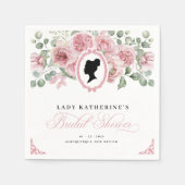 Roze Bloemen  Vrijgezellenfeest Servet (Voorkant)