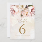 Roze Bloemen Vrijgezellenfeest Tafelnummers (Voorkant)