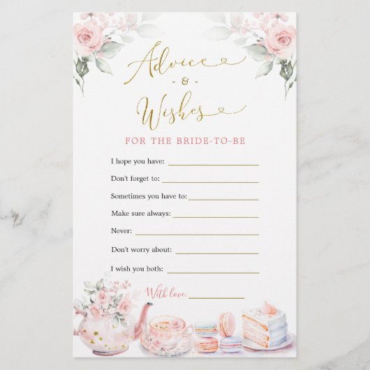 Roze Bloemen Vrijgezellenfeest Tea Party Advies Ka (Voorkant)