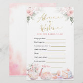 Roze Bloemen Vrijgezellenfeest Tea Party Advies Ka (Voorkant / Achterkant)