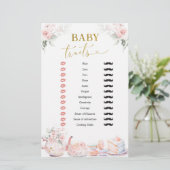 Roze Bloemen Vrijgezellenfeest Tea Party Baby Trai (Staand voorkant)