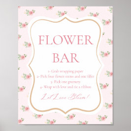 Roze Bloemen Vrijgezellenfeest Tea Party Bloemenba Poster