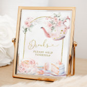 Roze Bloemen Vrijgezellenfeest Tea Party Drinken t Poster