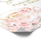 Roze Bloemen Vrijgezellenfeest Tea Party Liefde is Poster (Hoek)