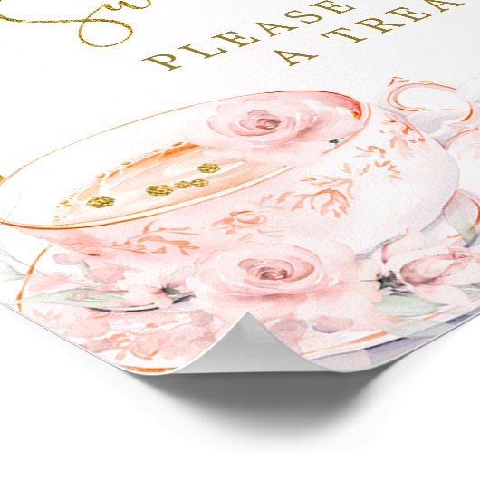 Roze Bloemen Vrijgezellenfeest Tea Party Liefde is Poster (Hoek)