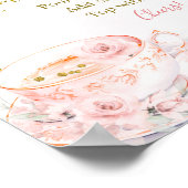 Roze Bloemen Vrijgezellenfeest Tea Party Mimosa ba Poster (Hoek)
