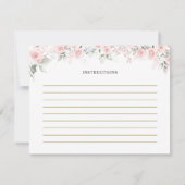 Roze Bloemen Vrijgezellenfeest Tea Party Recept Ka Kaart (Achterkant)