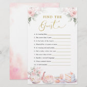 Roze Bloemen Vrijgezellenfeest Tea Party Vind de g (Voorkant / Achterkant)