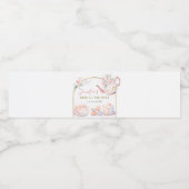 Roze Bloemen Vrijgezellenfeest Tea Party Waterfles Etiket (Enkel label)