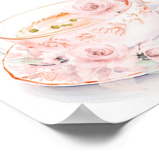 Roze Bloemen Vrijgezellenfeest Tea Party Welkomstb Poster (Hoek)