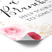 Roze Bloemen Vrijgezellenfeest teken Poster (Hoek)