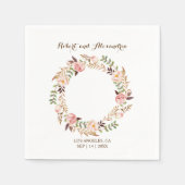 Roze Bloemen Vrijgezellenfeest Trouwreceptie Napki Servet (Voorkant)