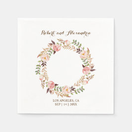 Roze Bloemen Vrijgezellenfeest Trouwreceptie Napki Servet