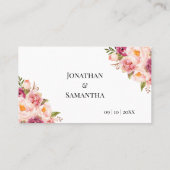 Roze bloemen Vrijgezellenfeest Weddenschap Plaatskaartje (Achterkant)