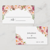 Roze bloemen Vrijgezellenfeest Weddenschap Plaatskaartje (Voorkant / Achterkant)