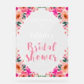 Roze Bloemen Vrijgezellenfeest Welkom Acryl Bord (Voorkant)