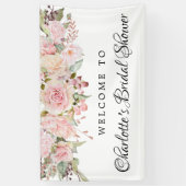 Roze Bloemen Vrijgezellenfeest Welkom Banner (Verticaal)