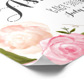 Roze bloemen Vrijgezellenfeest Welkomstteken Poster (Hoek)