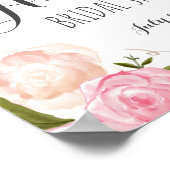 Roze bloemen Vrijgezellenfeest Welkomstteken Poster (Hoek)