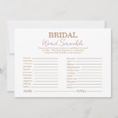 Roze Bloemen Vrijgezellenfeest Woord Scramble Game Kaart (Voorkant)