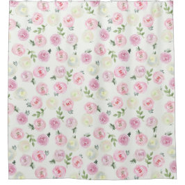 Roze Bloemen Vrouwelijk Douchegordijn