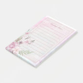 Roze Bloemen Vrouwelijke Essentie Custom Post-it® Notes (Schuin)